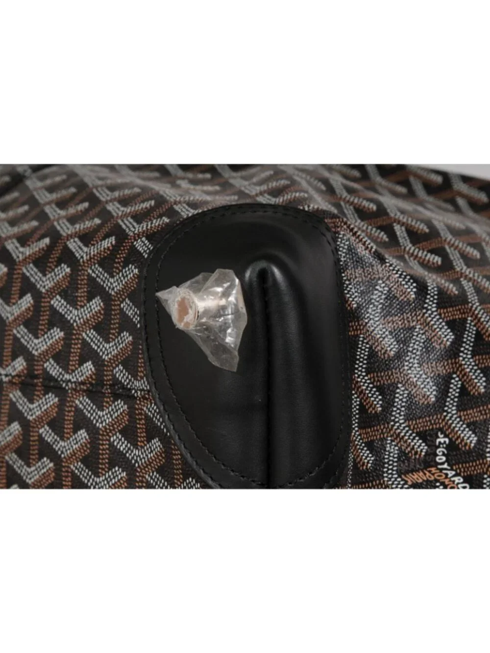 Goyard Boeing 55 Duffle Bag Black Brown Travel Carry On Weekend Luggage Silver